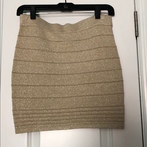 Cute Gold Mini Skirt